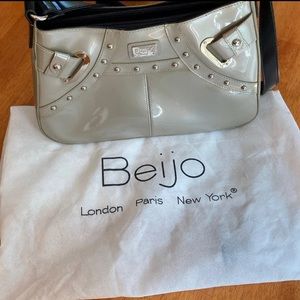 Beijo Classic Leather Silver/Gray Shoulder Purse